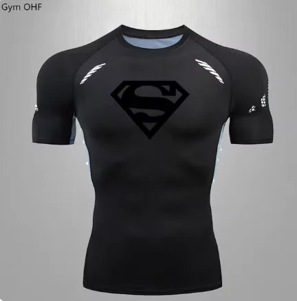 Camiseta deportiva de compresión de secado rápido para hombre para gimnasio