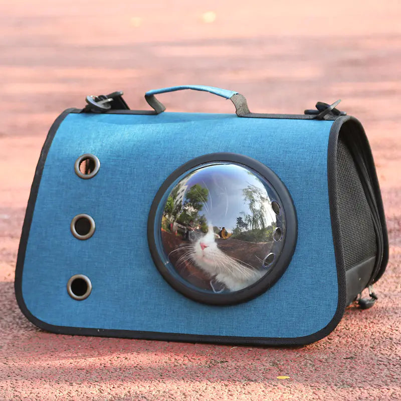 Mochila Plegable para Gatos con Diseño de Malla Transpirable
