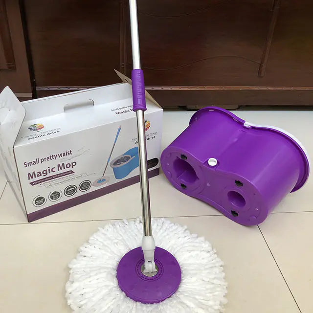 Juego de Cubo y Trapeador de Acero Inoxidable con Doble Transmisión