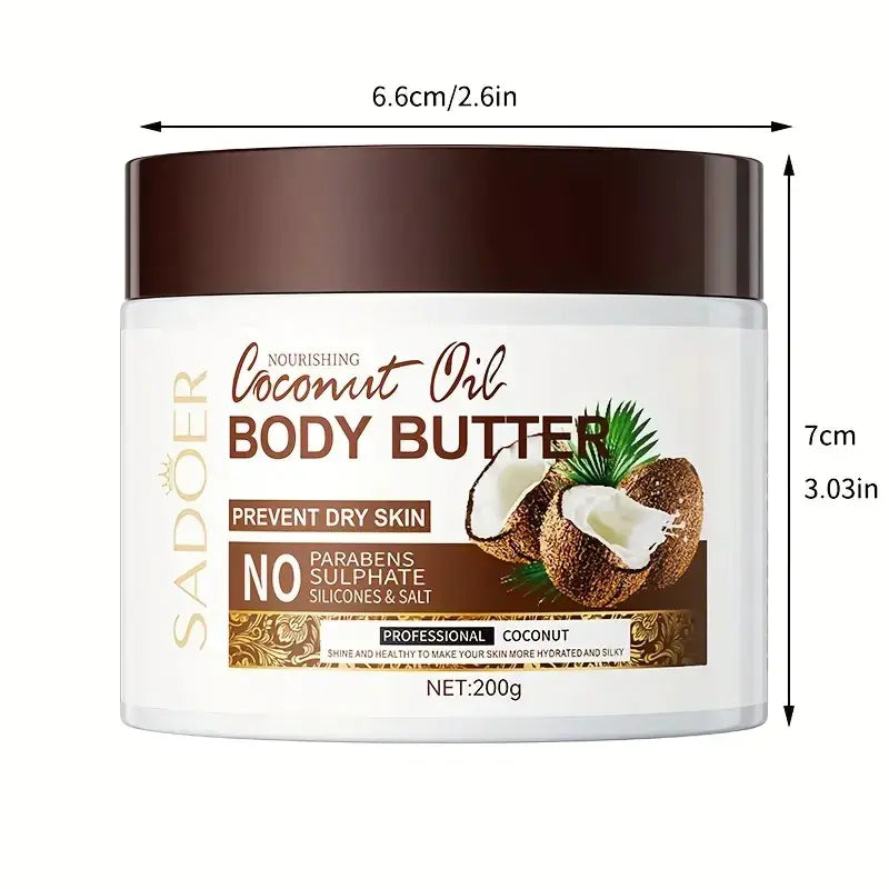 Crema corporal hidratante de coco para el cuidado de la piel seca