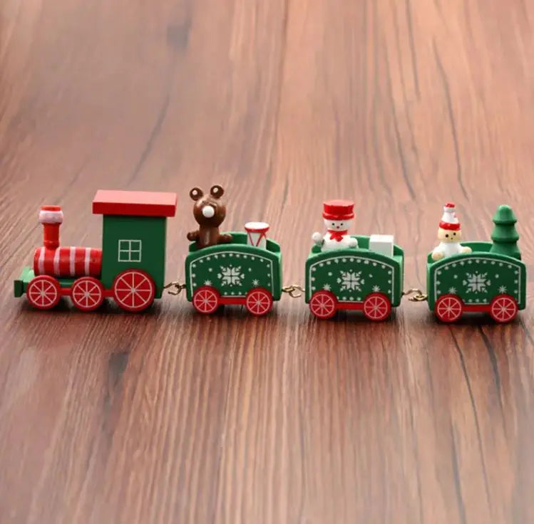 Adorno Navideño Tren De Madera Navideño