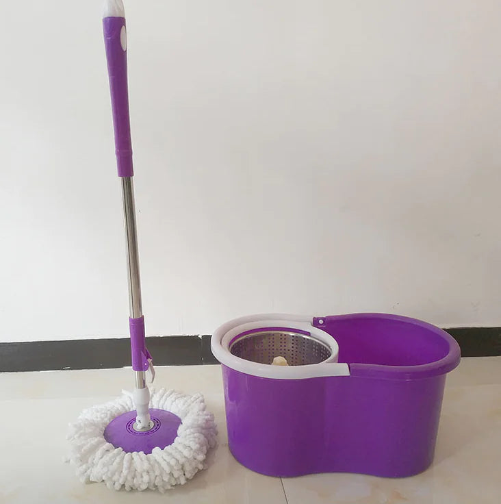 Juego de Cubo y Trapeador de Acero Inoxidable con Doble Transmisión