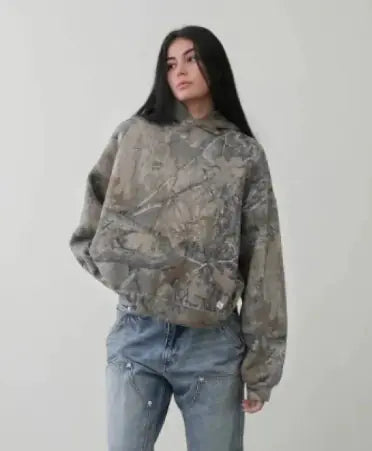 Suéter con Capucha y Estampado para Mujer