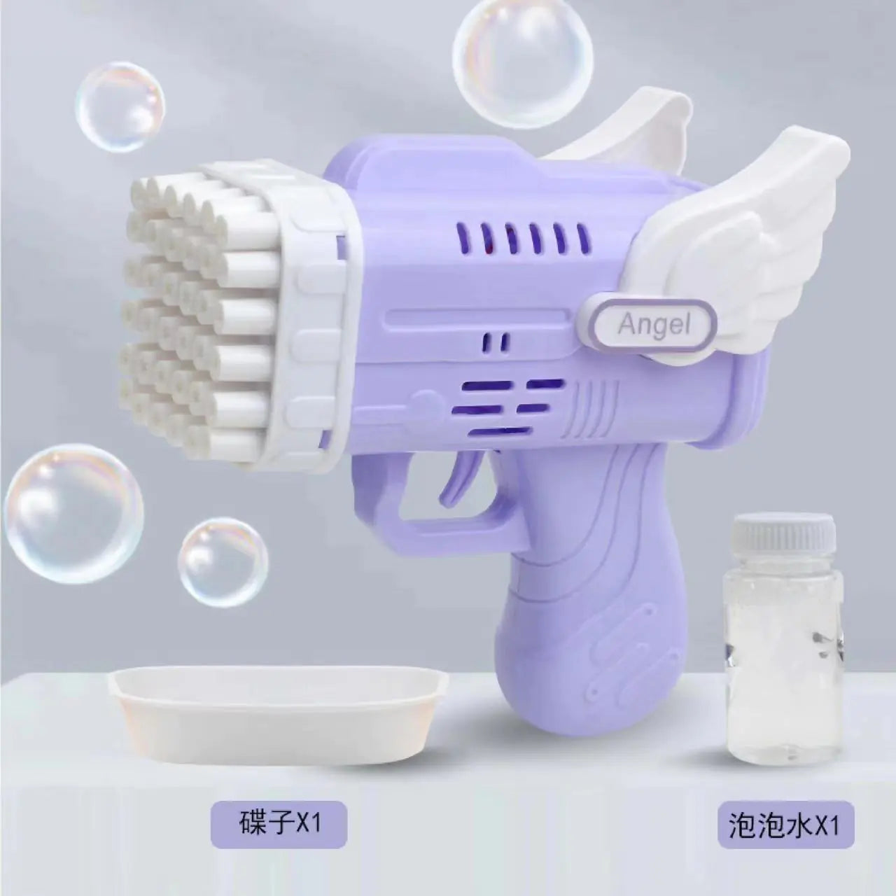Pistola de Burbujas Eléctrica de 32 Agujeros para Juegos Infantiles y Eventos
