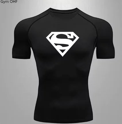 Camiseta deportiva de compresión de secado rápido para hombre para gimnasio