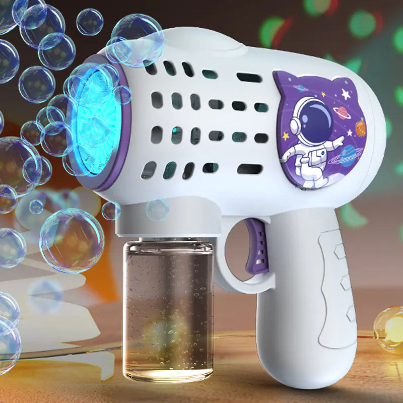Pistola de Burbujas Eléctrica de 32 Agujeros para Juegos Infantiles y Eventos