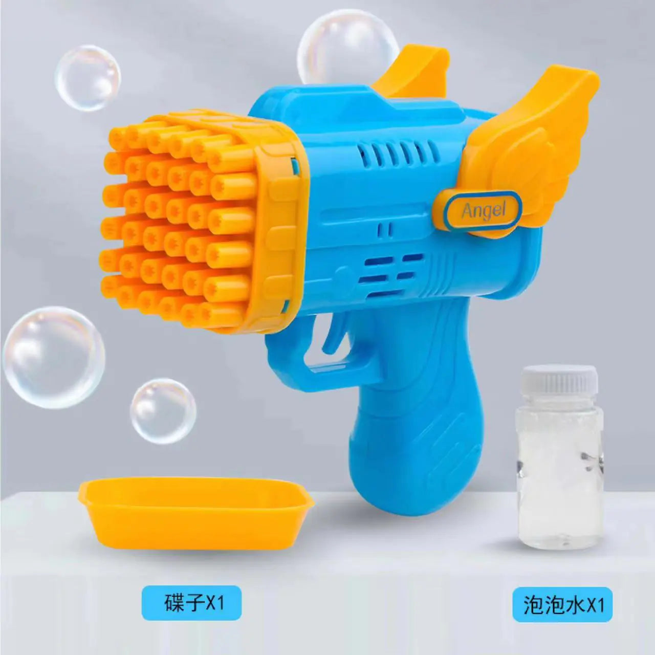 Pistola de Burbujas Eléctrica de 32 Agujeros para Juegos Infantiles y Eventos