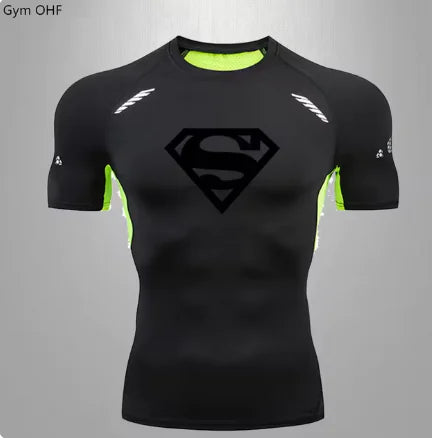 Camiseta deportiva de compresión de secado rápido para hombre para gimnasio