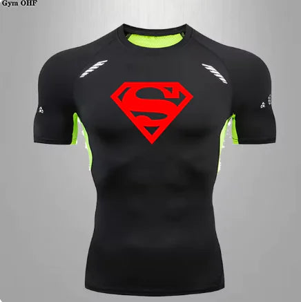 Camiseta deportiva de compresión de secado rápido para hombre para gimnasio