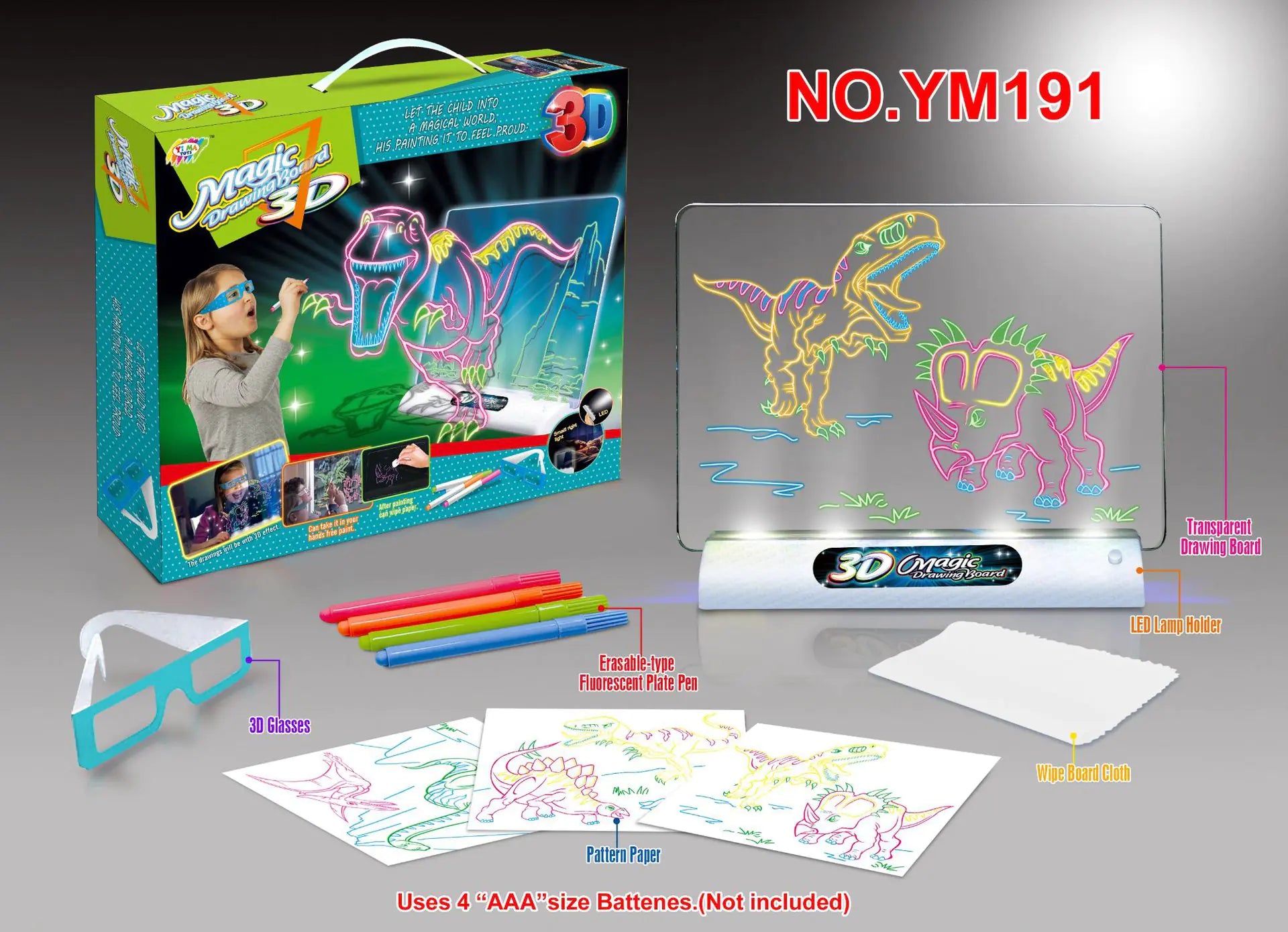 Tablero de Dibujo 3D Flash - Juguete Multifuncional de Colores
