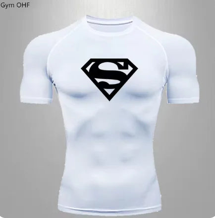 Camiseta deportiva de compresión de secado rápido para hombre para gimnasio