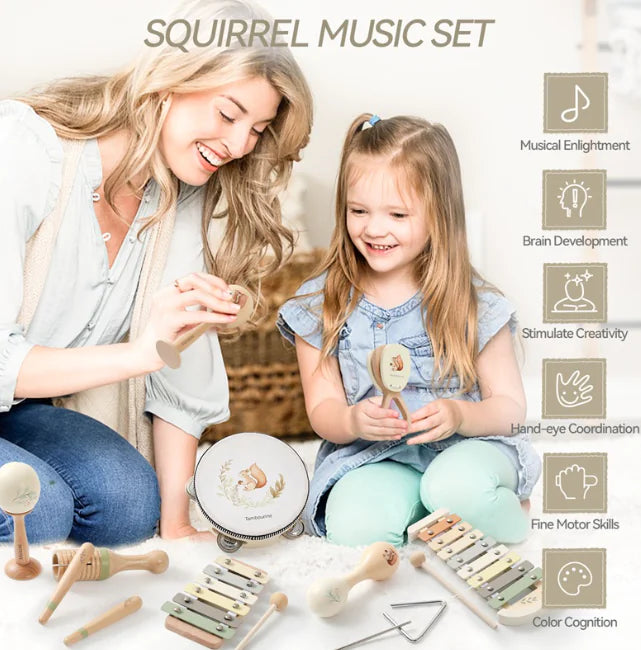 Set de Juguetes Musicales de Madera para Bebés