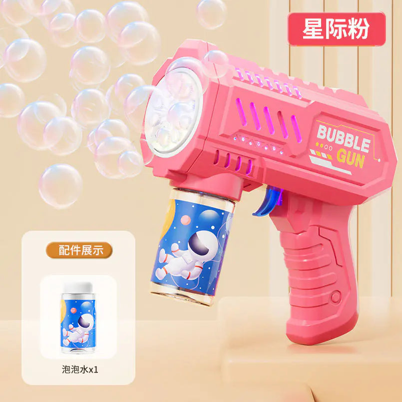 Pistola de Burbujas Eléctrica de 32 Agujeros para Juegos Infantiles y Eventos