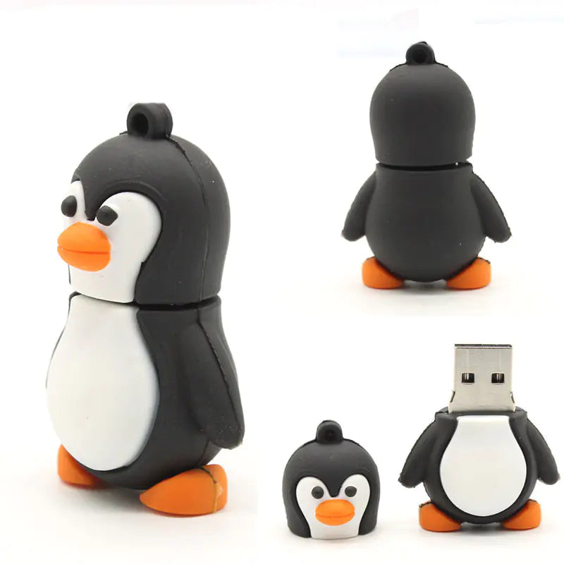 Memoria USB de 1GB con Diseño de Pingüino de Dibujos Animados (Regalo Creativo)