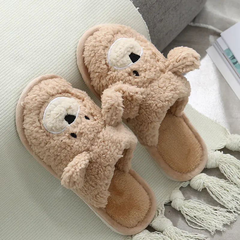 Zapatillas de Peluche de Oso para el Invierno, Cálidas y para el Hogar