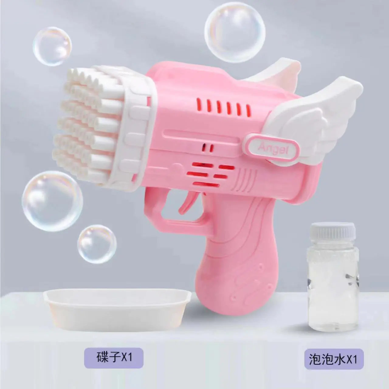 Pistola de Burbujas Eléctrica de 32 Agujeros para Juegos Infantiles y Eventos