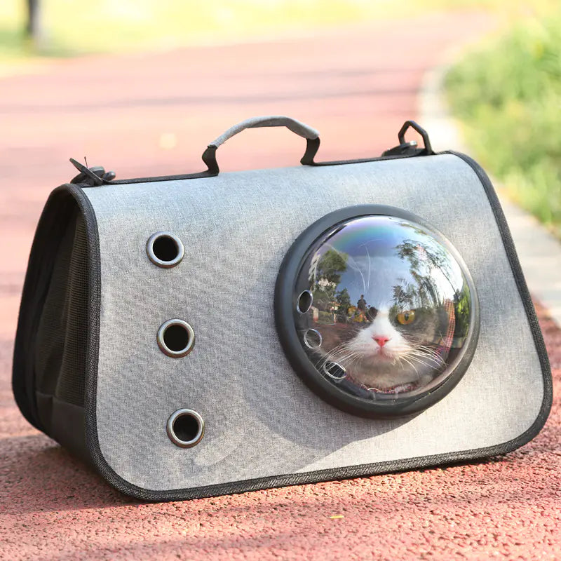 Mochila Plegable para Gatos con Diseño de Malla Transpirable