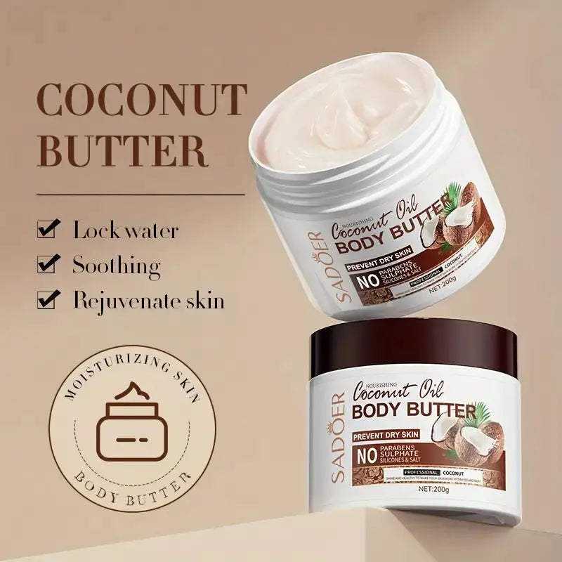 Crema corporal hidratante de coco para el cuidado de la piel seca