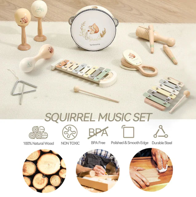 Set de Juguetes Musicales de Madera para Bebés