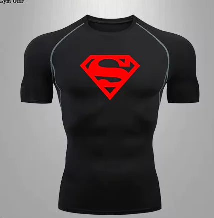 Camiseta deportiva de compresión de secado rápido para hombre para gimnasio