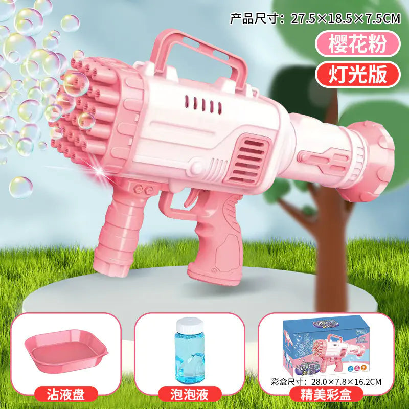 Pistola de Burbujas Eléctrica de 32 Agujeros para Juegos Infantiles y Eventos