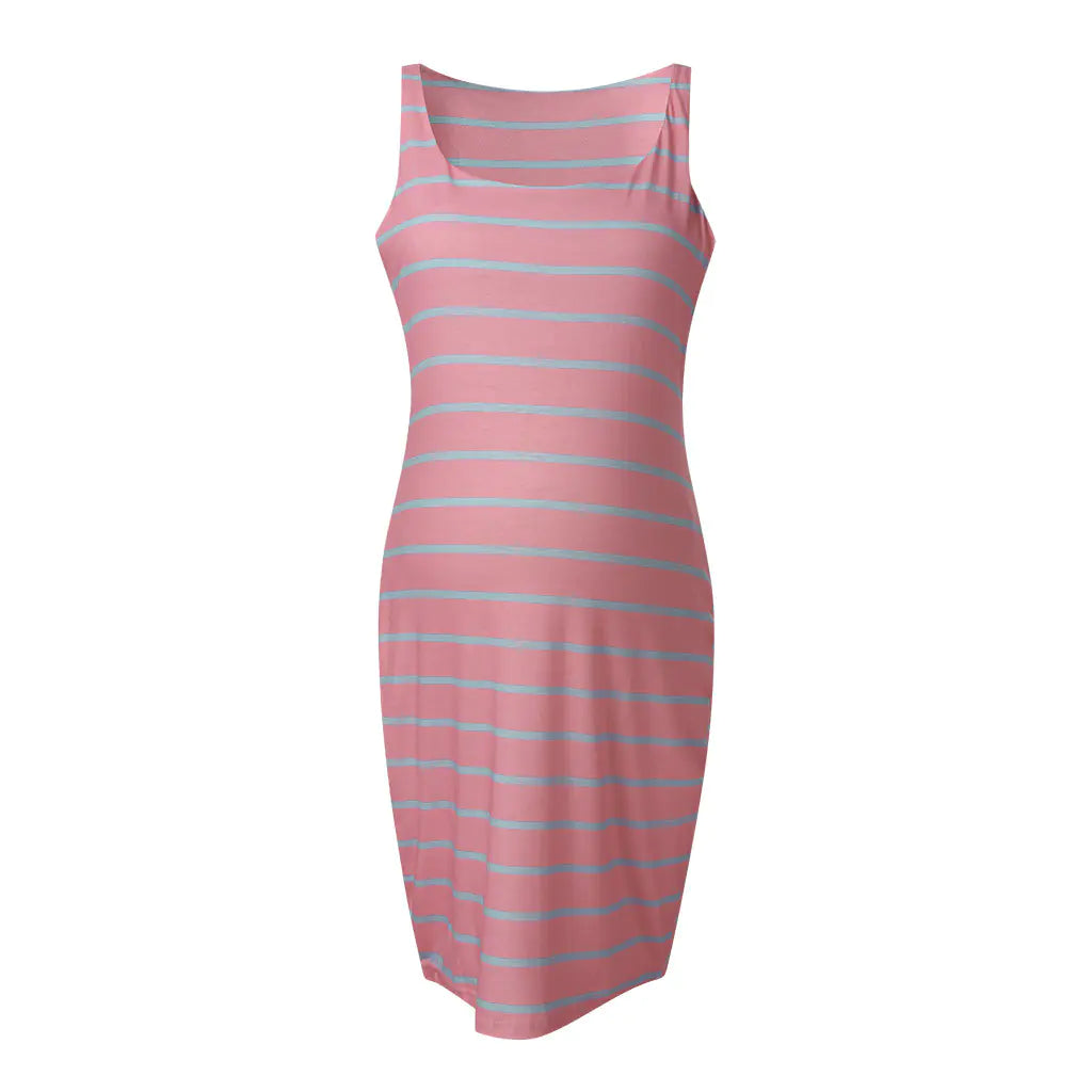Vestido de maternidad a rayas