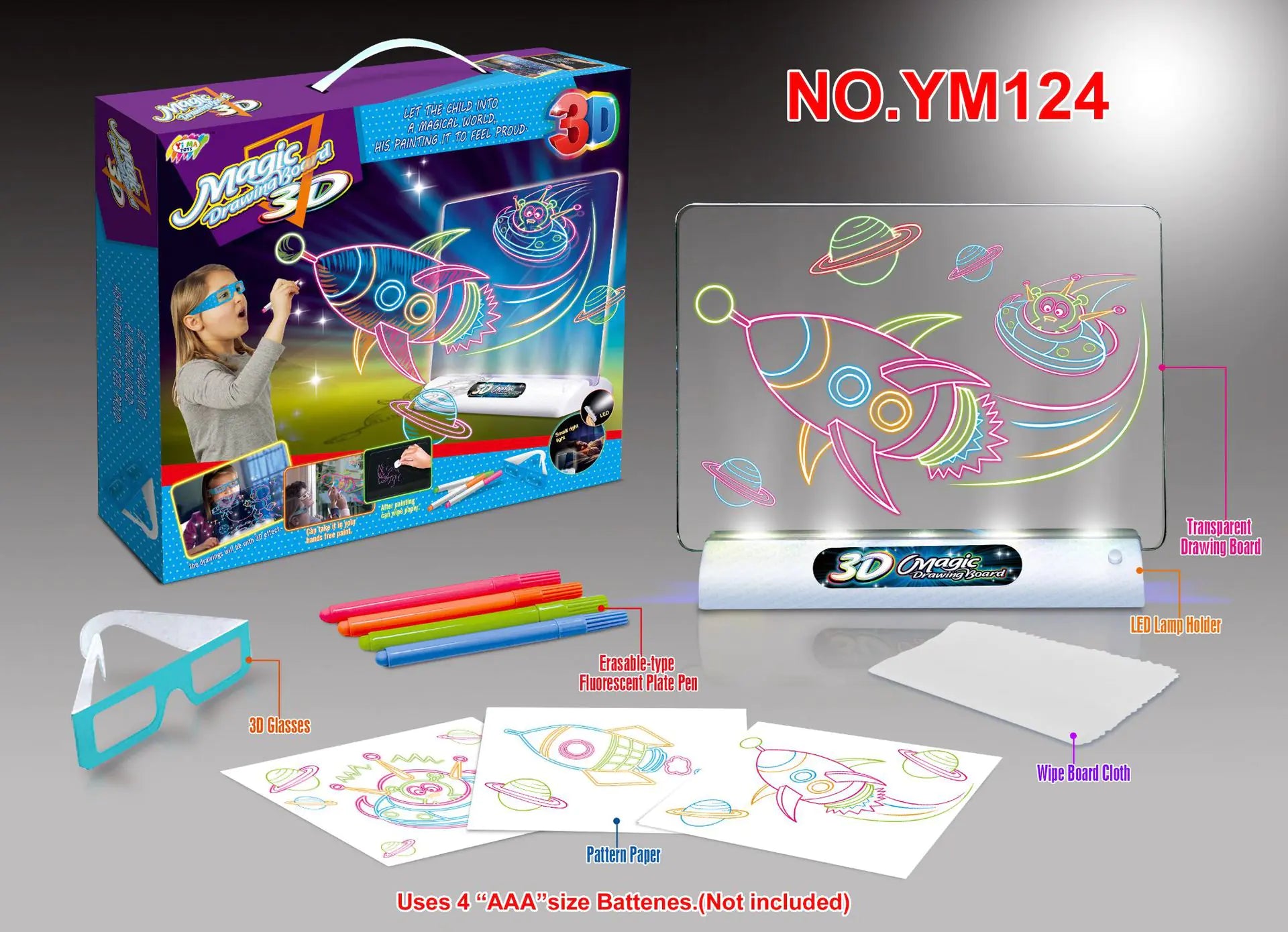 Tablero de Dibujo 3D Flash - Juguete Multifuncional de Colores