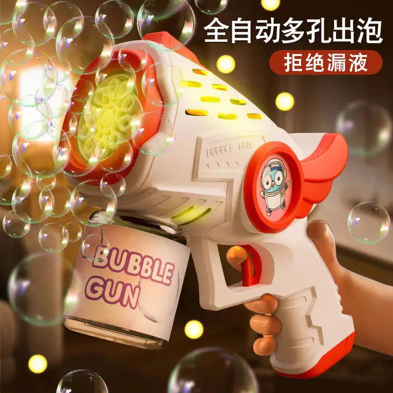 Pistola de Burbujas Eléctrica de 32 Agujeros para Juegos Infantiles y Eventos