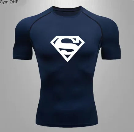 Camiseta deportiva de compresión de secado rápido para hombre para gimnasio