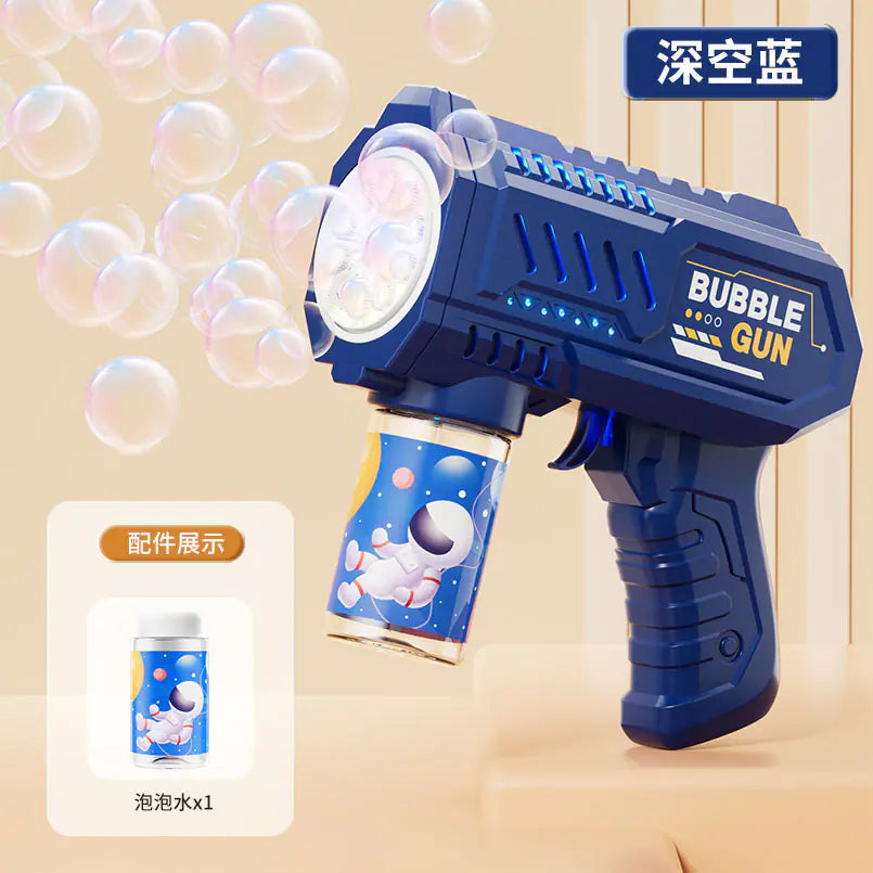 Pistola de Burbujas Eléctrica de 32 Agujeros para Juegos Infantiles y Eventos