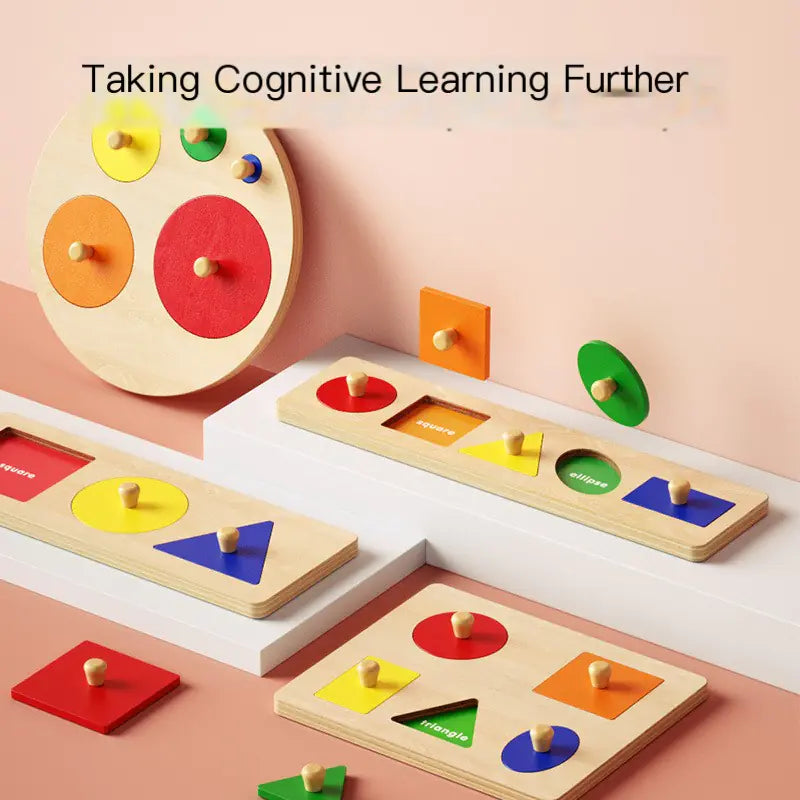 Juguete rompecabezas Montessori de combinación de formas para niños pequeños