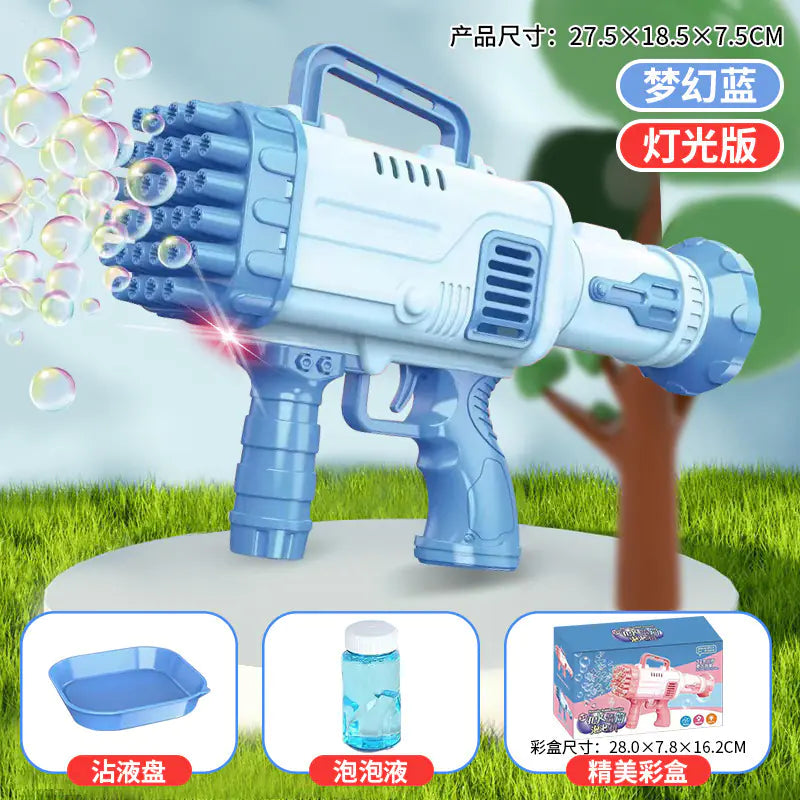 Pistola de Burbujas Eléctrica de 32 Agujeros para Juegos Infantiles y Eventos