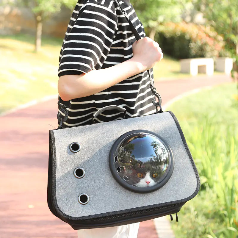 Mochila Plegable para Gatos con Diseño de Malla Transpirable
