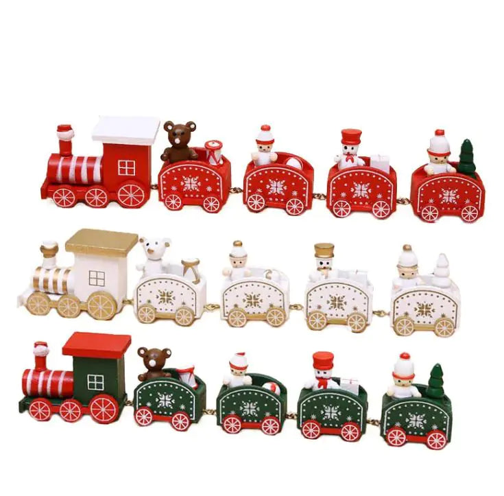 Adorno Navideño Tren De Madera Navideño