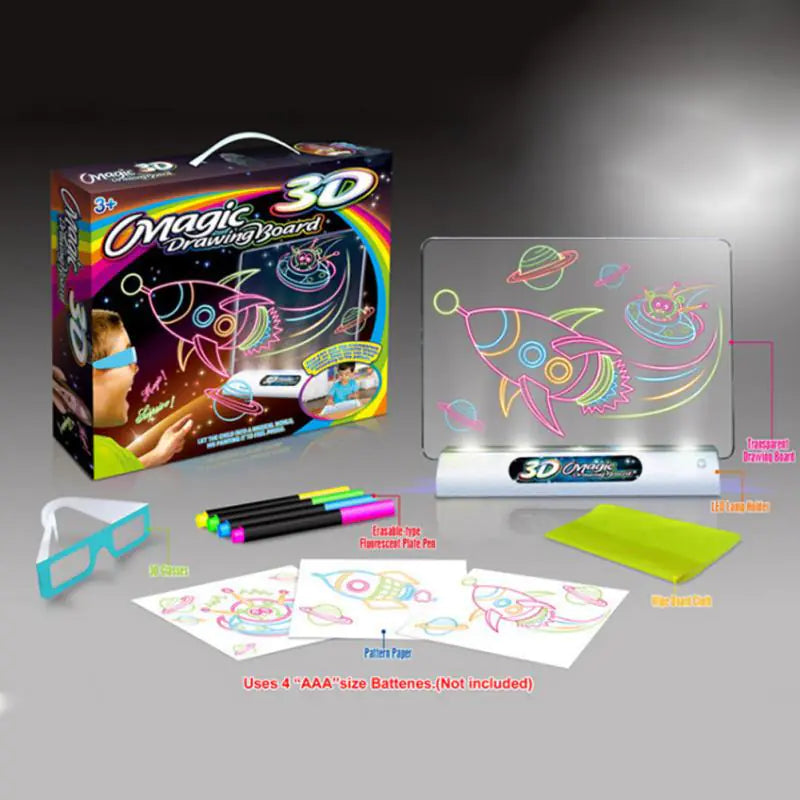 Tablero de Dibujo 3D Flash - Juguete Multifuncional de Colores