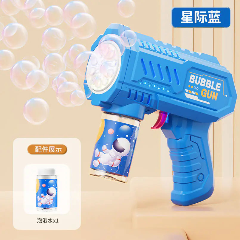 Pistola de Burbujas Eléctrica de 32 Agujeros para Juegos Infantiles y Eventos