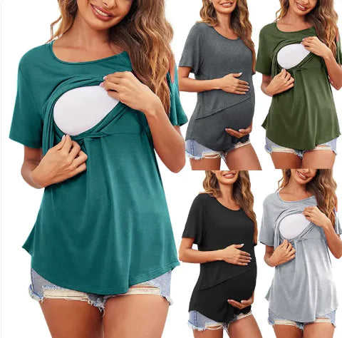 Camiseta de Maternidad para Lactancia