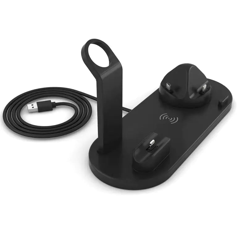 Cargador inalámbrico 4 en 1 de 15 W para teléfonos, auriculares y relojes