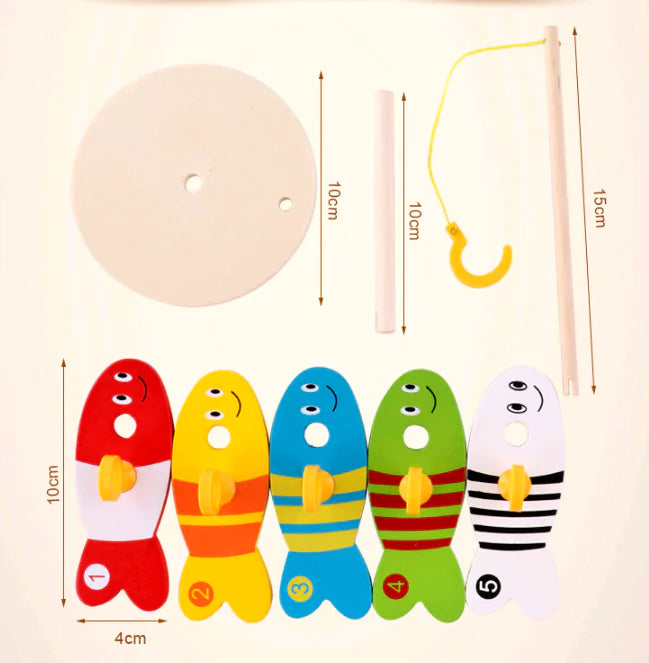 Set de Pesca de Madera para Niños - Juego Educativo
