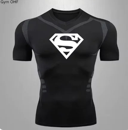 Camiseta deportiva de compresión de secado rápido para hombre para gimnasio