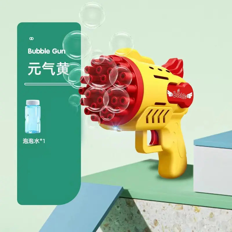 Pistola de Burbujas Eléctrica de 32 Agujeros para Juegos Infantiles y Eventos