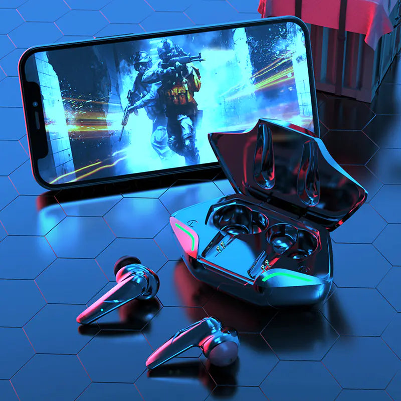 Mini auriculares inalámbricos Bluetooth para juegos con estuche de carga
