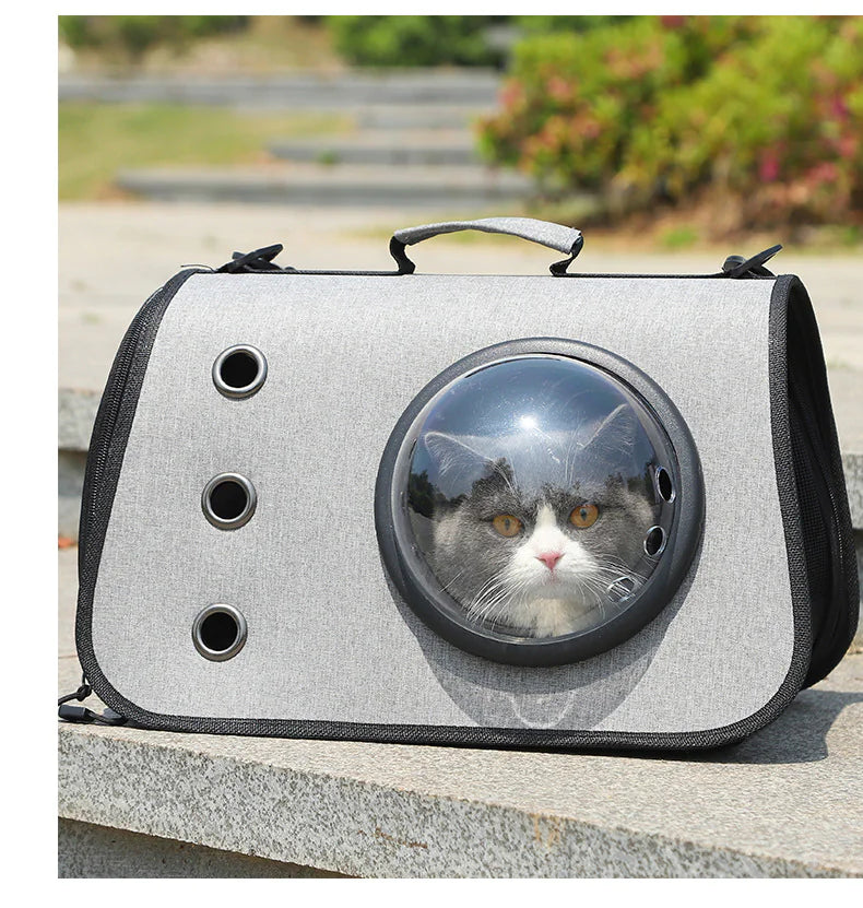Mochila Plegable para Gatos con Diseño de Malla Transpirable