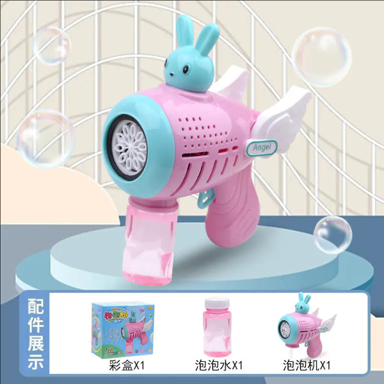 Pistola de Burbujas Eléctrica de 32 Agujeros para Juegos Infantiles y Eventos