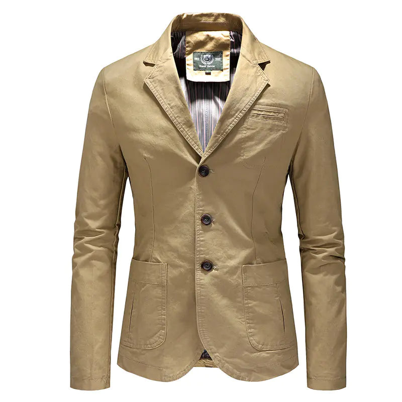 Chaqueta de un Solo Botón en Color Sólido para Hombre