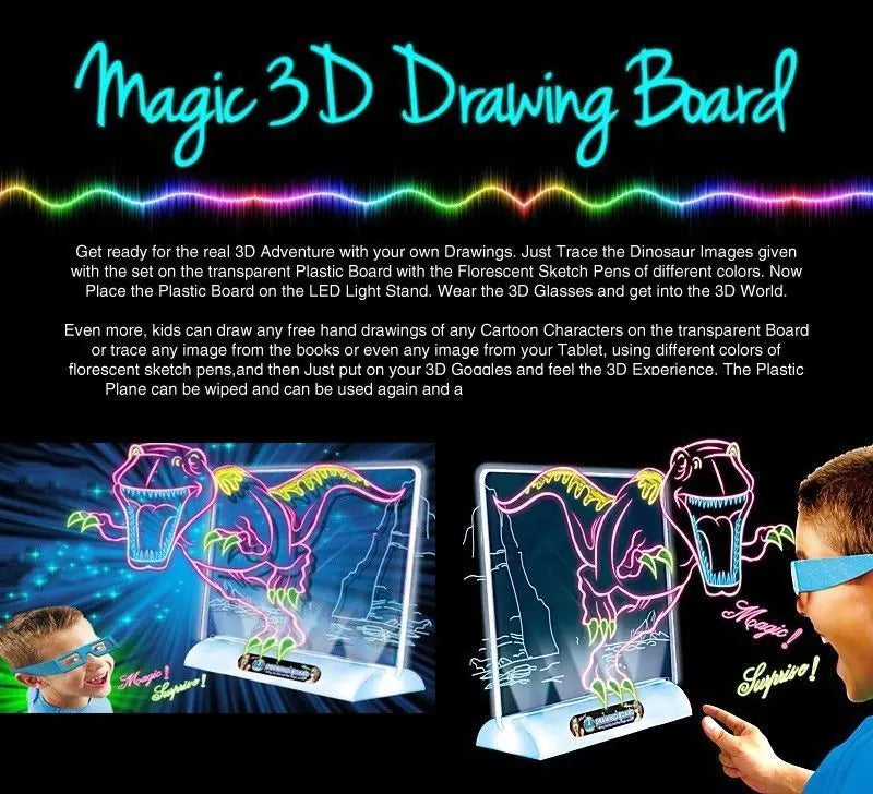 Tablero de Dibujo 3D Flash - Juguete Multifuncional de Colores