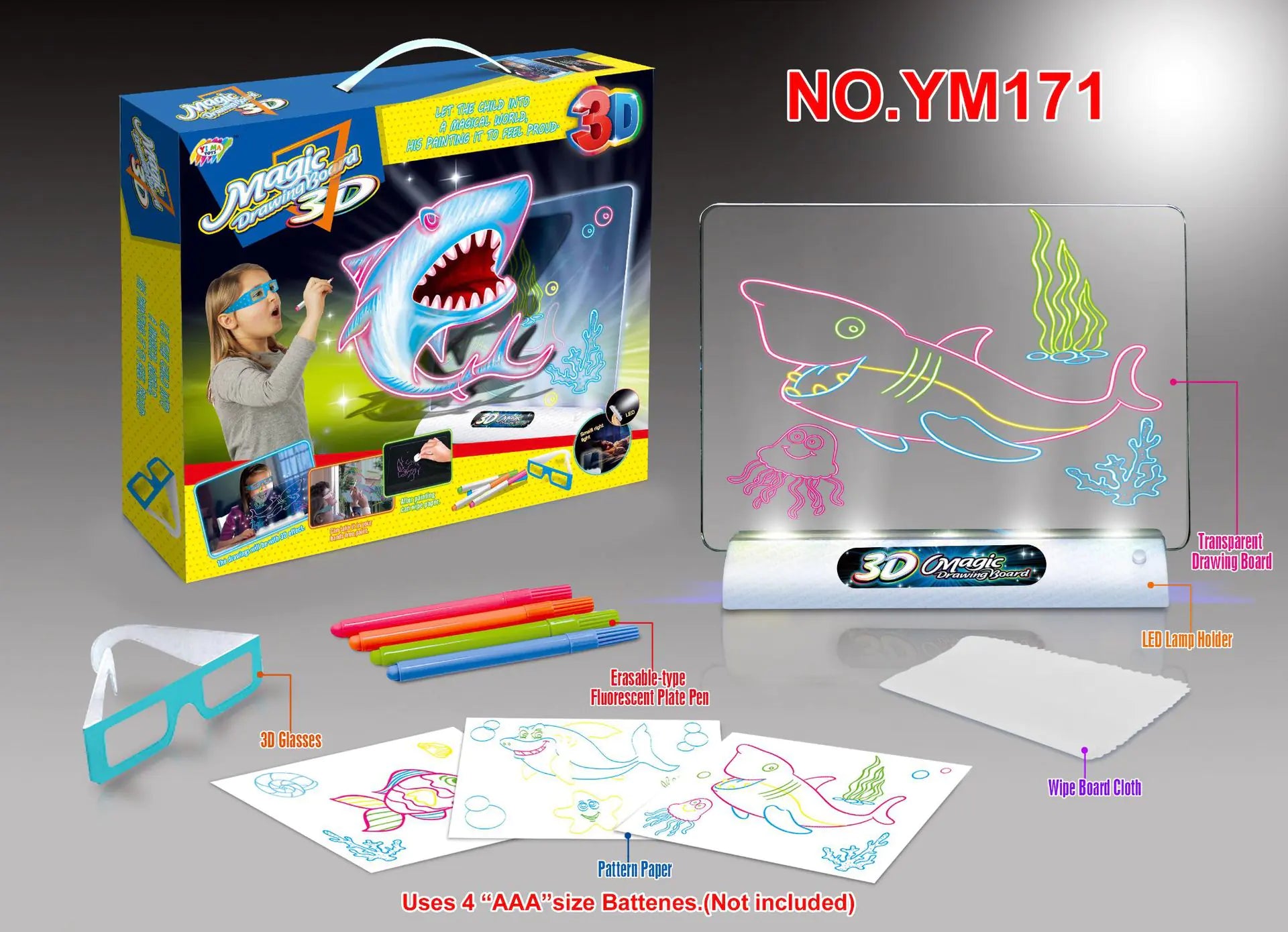 Tablero de Dibujo 3D Flash - Juguete Multifuncional de Colores