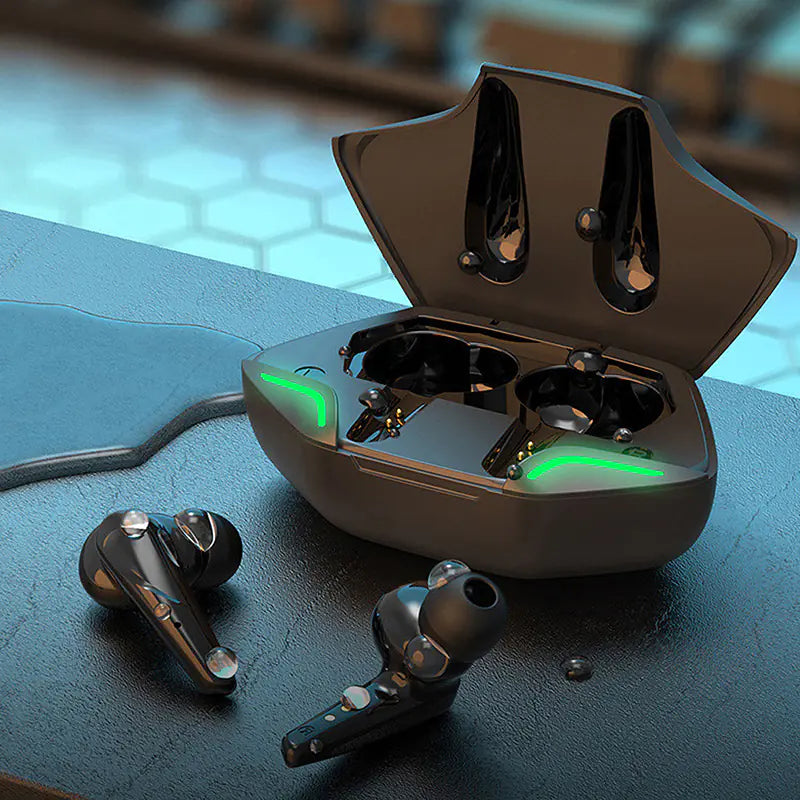 Mini auriculares inalámbricos Bluetooth para juegos con estuche de carga