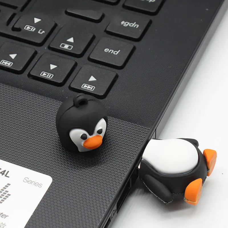 Memoria USB de 1GB con Diseño de Pingüino de Dibujos Animados (Regalo Creativo)