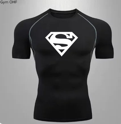 Camiseta deportiva de compresión de secado rápido para hombre para gimnasio